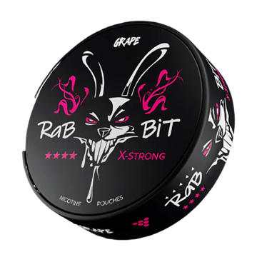 RABBIT Grape 50MG nikotinposer – slim nicotine pouches med frugtig druesmag og meget høj styrke
