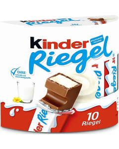 Ferrero Kinder Riegel 10 stk – mælkechokolade med cremet mælkefyld