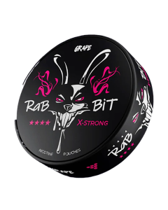 RABBIT Grape 50MG nikotinposer – slim nicotine pouches med frugtig druesmag og meget høj styrke