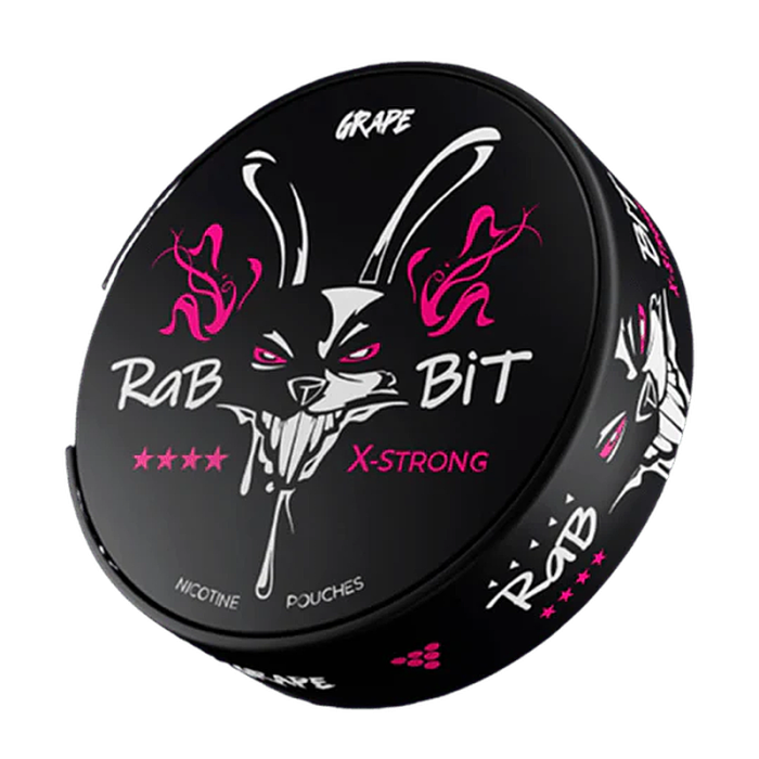 RABBIT Grape 50MG nikotinposer – slim nicotine pouches med frugtig druesmag og meget høj styrke
